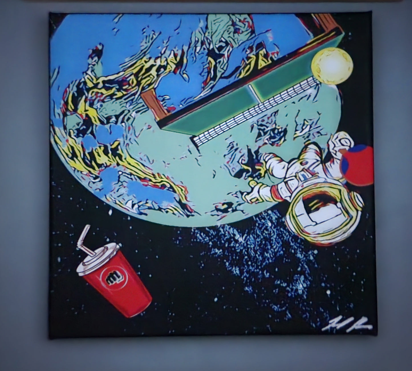 Space Pong 10"x10" Reprint