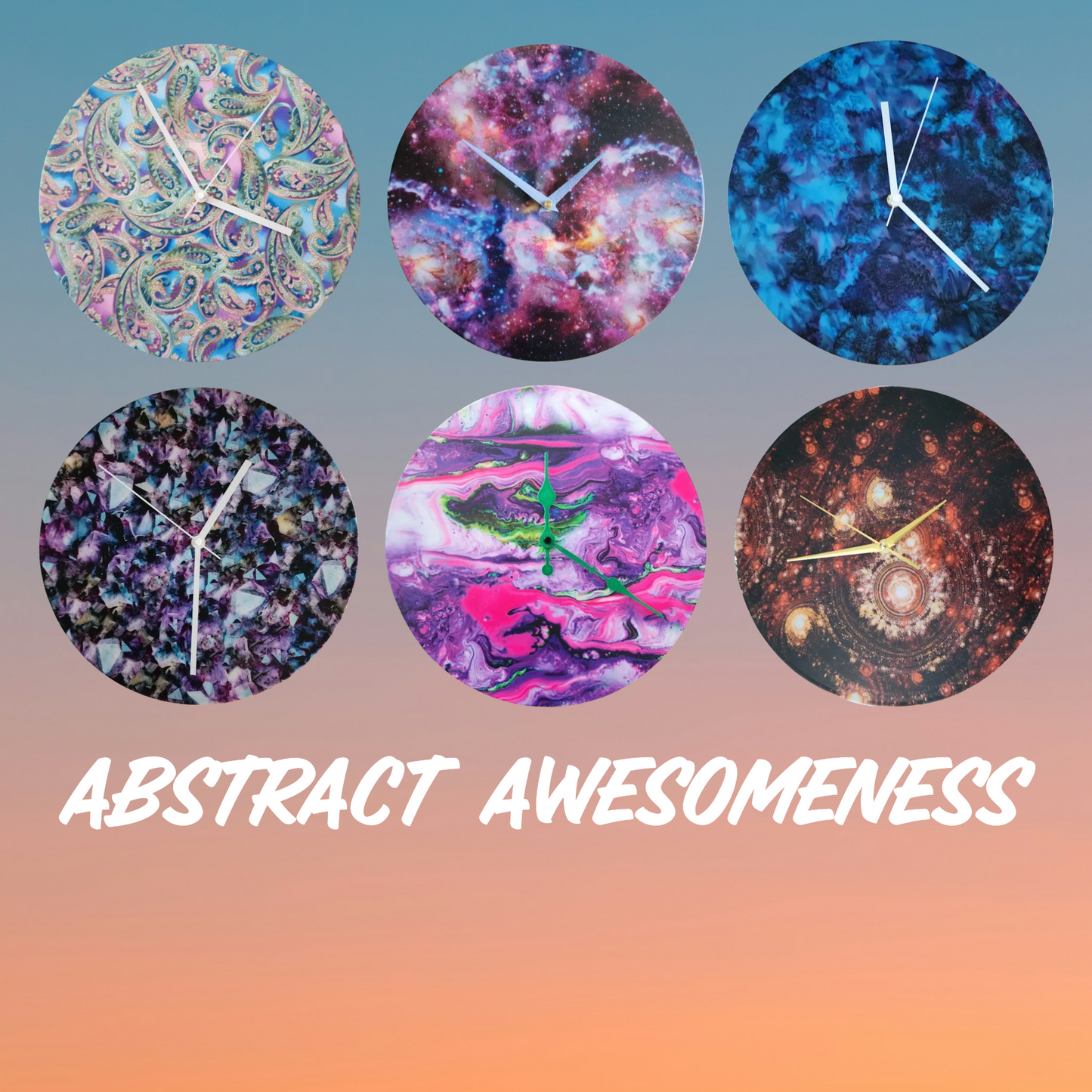 Abstract Art Vinyl Record Clock Collection
